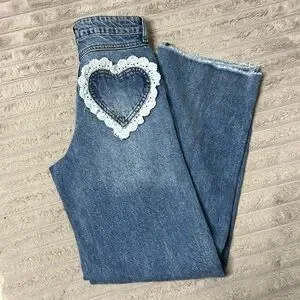 andmary ♡ Heart stitch denim S navy blue Andmary Heart stitch denim navy blue S - メルカリ